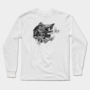 Surprised funny cat and moths Long Sleeve T-Shirt